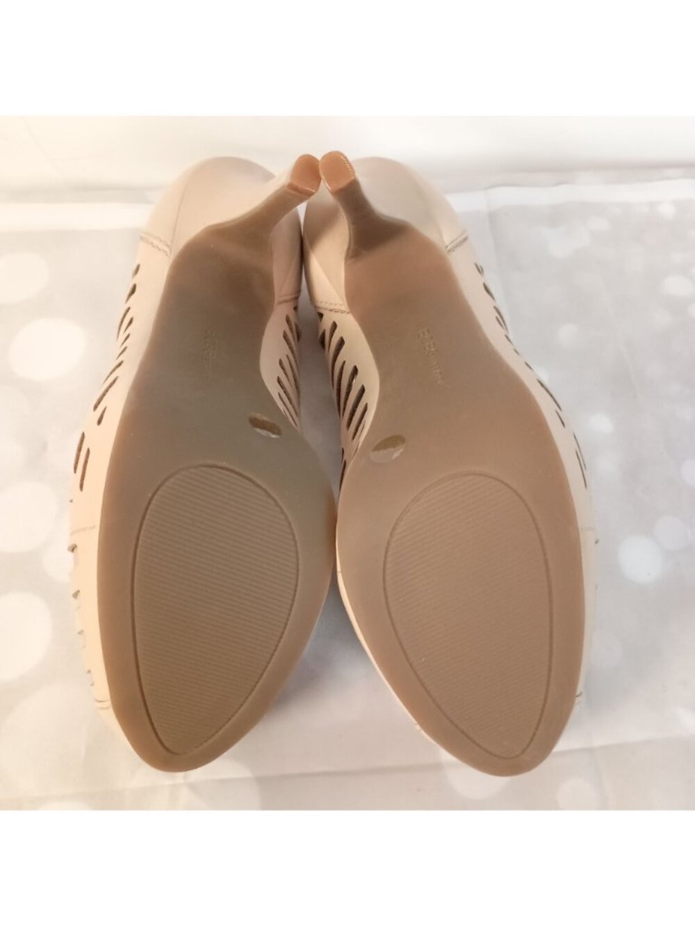 BCBGeneration Elba Nude Laser Cut Platform Stiletto Heels 9.5 New - Picture 6 of 11
